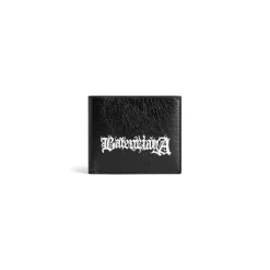 Portafoglio Pieghevole Quadrato Cash Diy Metal da Uomo in Nero/bianco