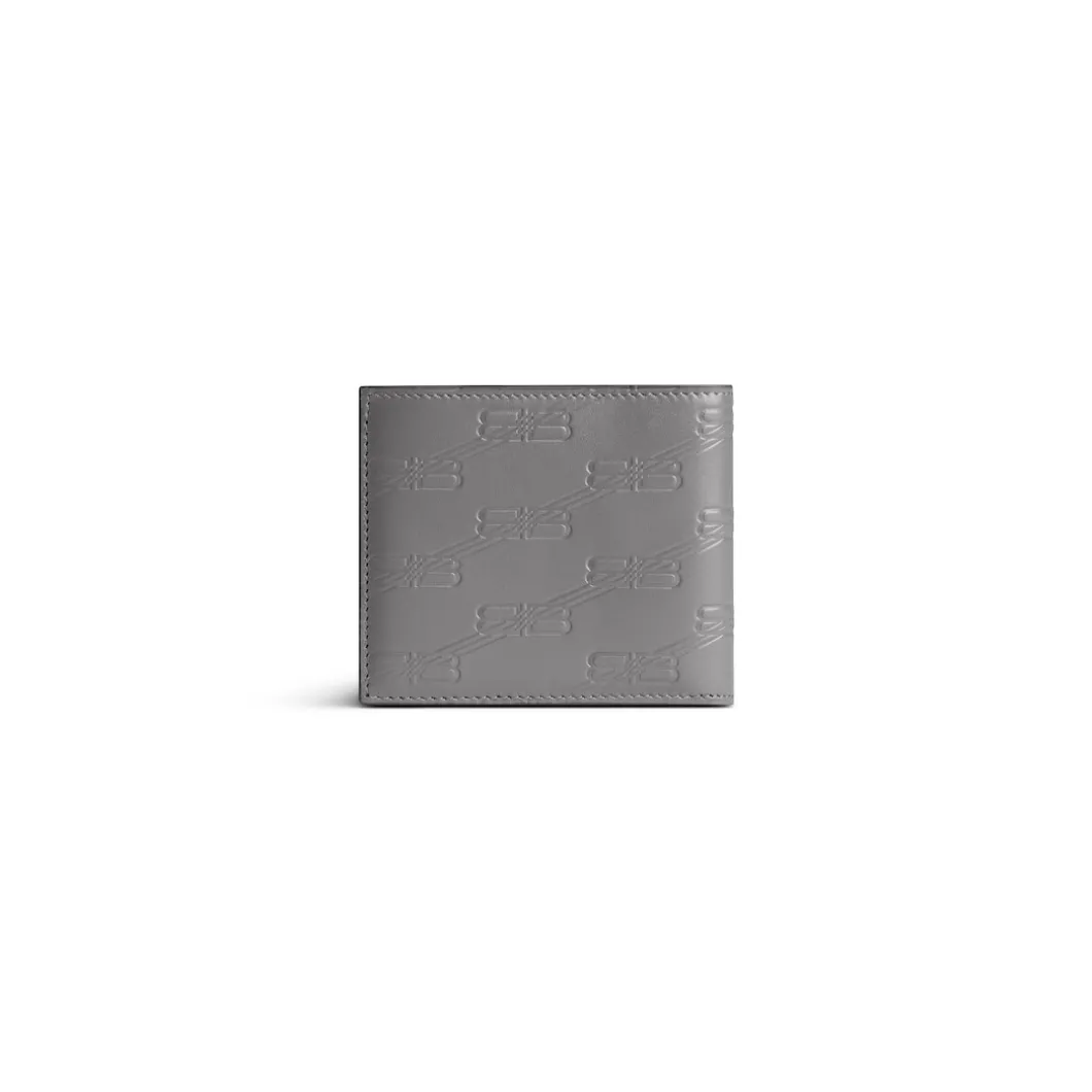 Portafoglio Pieghevole Quadrato Embossed Monogram In Box da Uomo in Grigio Scuro