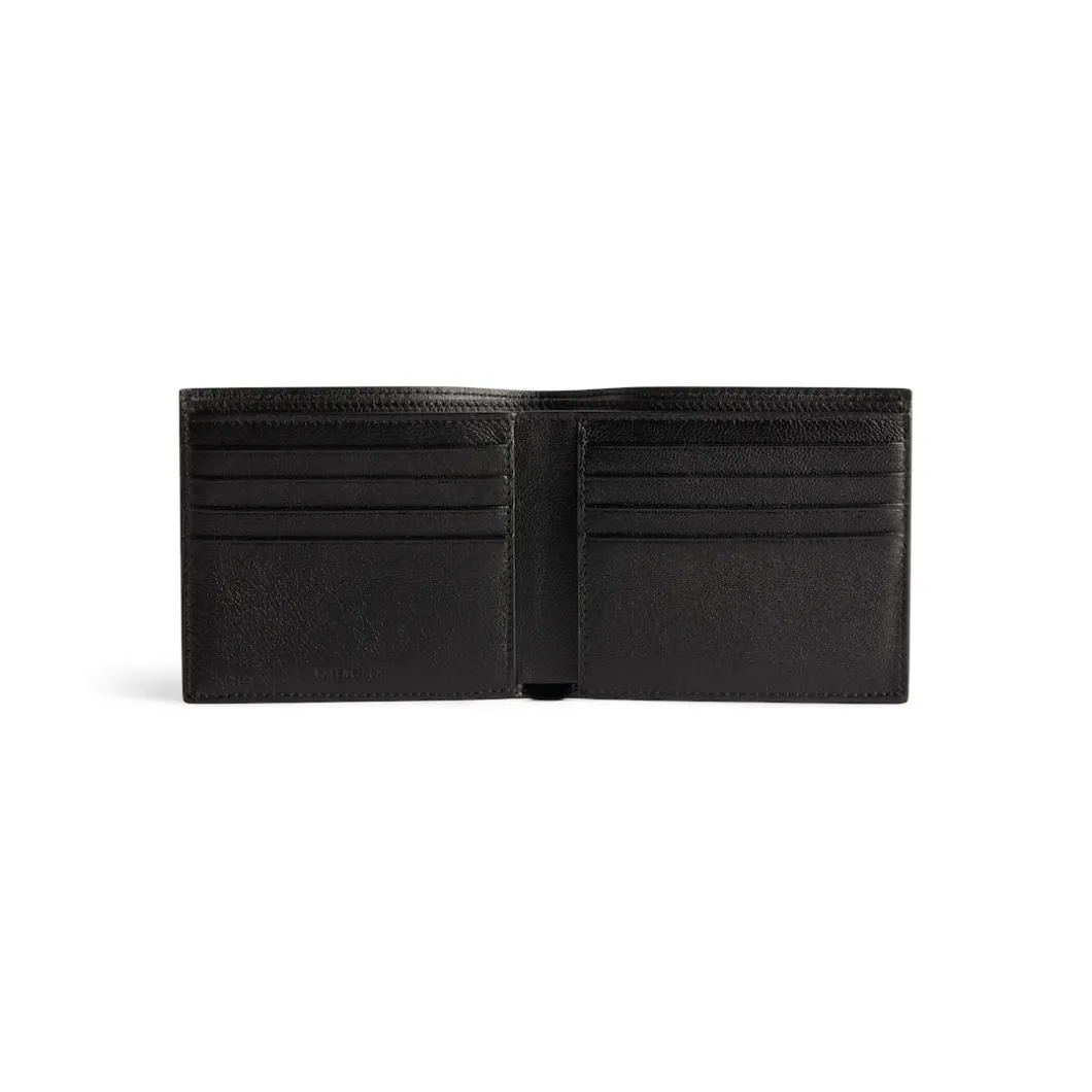 Portafoglio Pieghevole Quadrato Cash Diy Metal da Uomo in Nero/bianco
