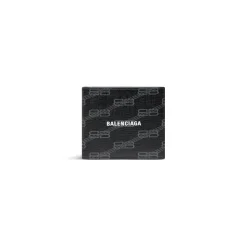 Portafoglio Squadrato Ripiegato Signature Folded In Tela Rivestita Bb Monogram da Uomo in Nero