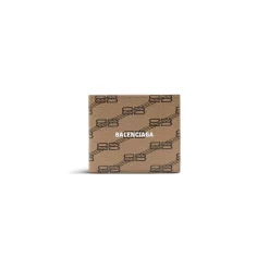 Portafoglio Squadrato Ripiegato Signature Folded In Tela Rivestita Bb Monogram da Uomo in Beige