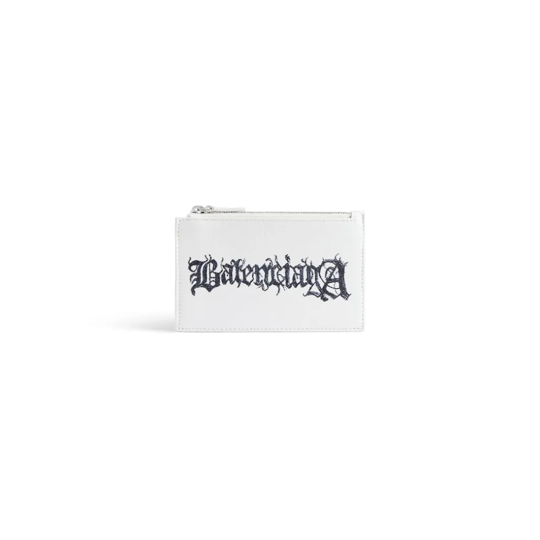 Portamonete E Portacarte Cash Grande E Lungo Diy Metal da Uomo in Bianco/nero