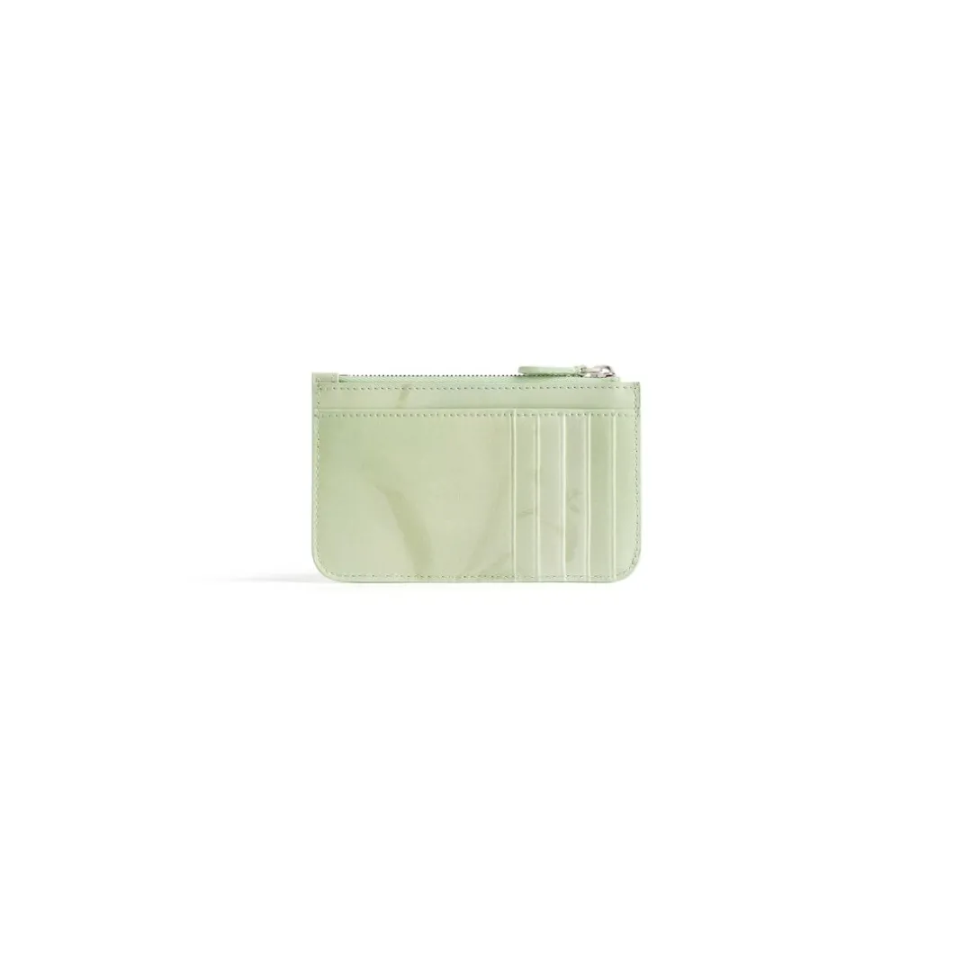Portamonete E Portacarte Cash Grande Lungo Con Stampa Lillies da Donna in Verde