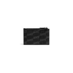 Portamonete E Portacarte Lungo Signature In Tela Spalmata Bb Monogram  da Uomo in Nero