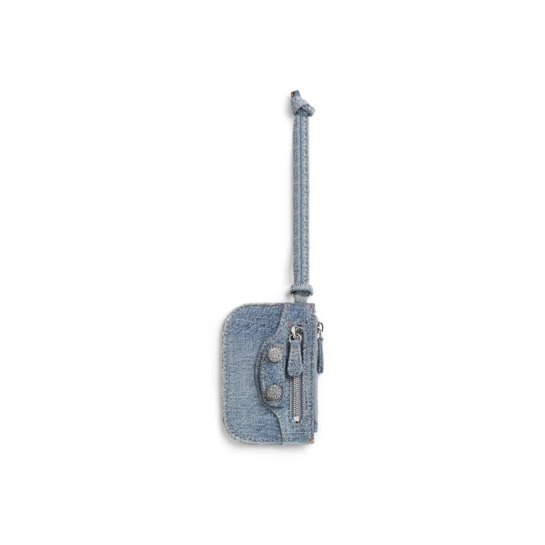 Portamonete Le Cagole In Denim Con Strass da Donna in Blu