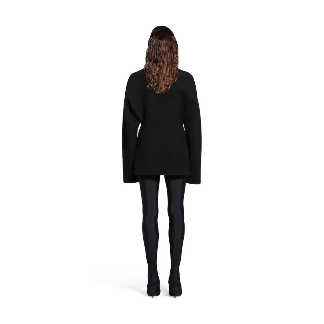 Pullover Dolcevita Hourglass da Donna in Nero