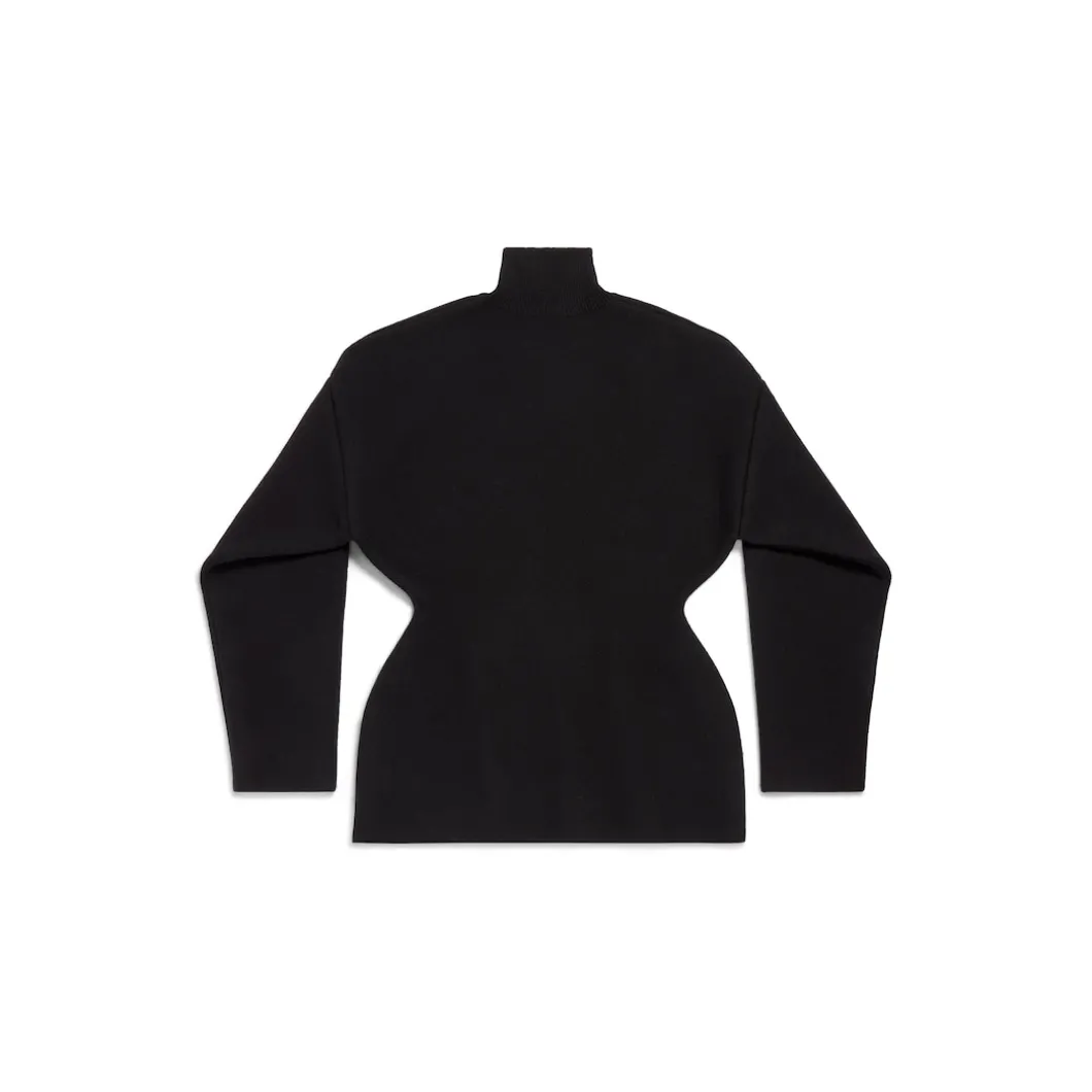 Pullover Dolcevita Hourglass da Donna in Nero