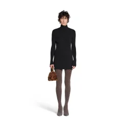 Pullover Seamless Fitted da Donna in Nero