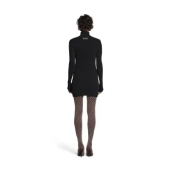 Pullover Seamless Fitted da Donna in Nero