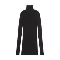 Pullover Seamless Fitted da Donna in Nero