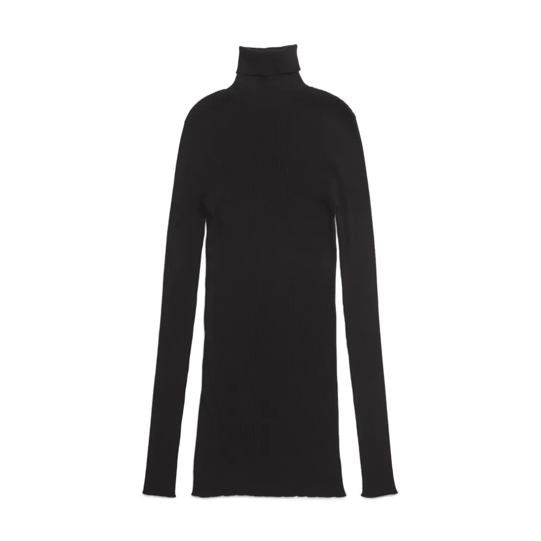 Pullover Seamless Fitted da Donna in Nero