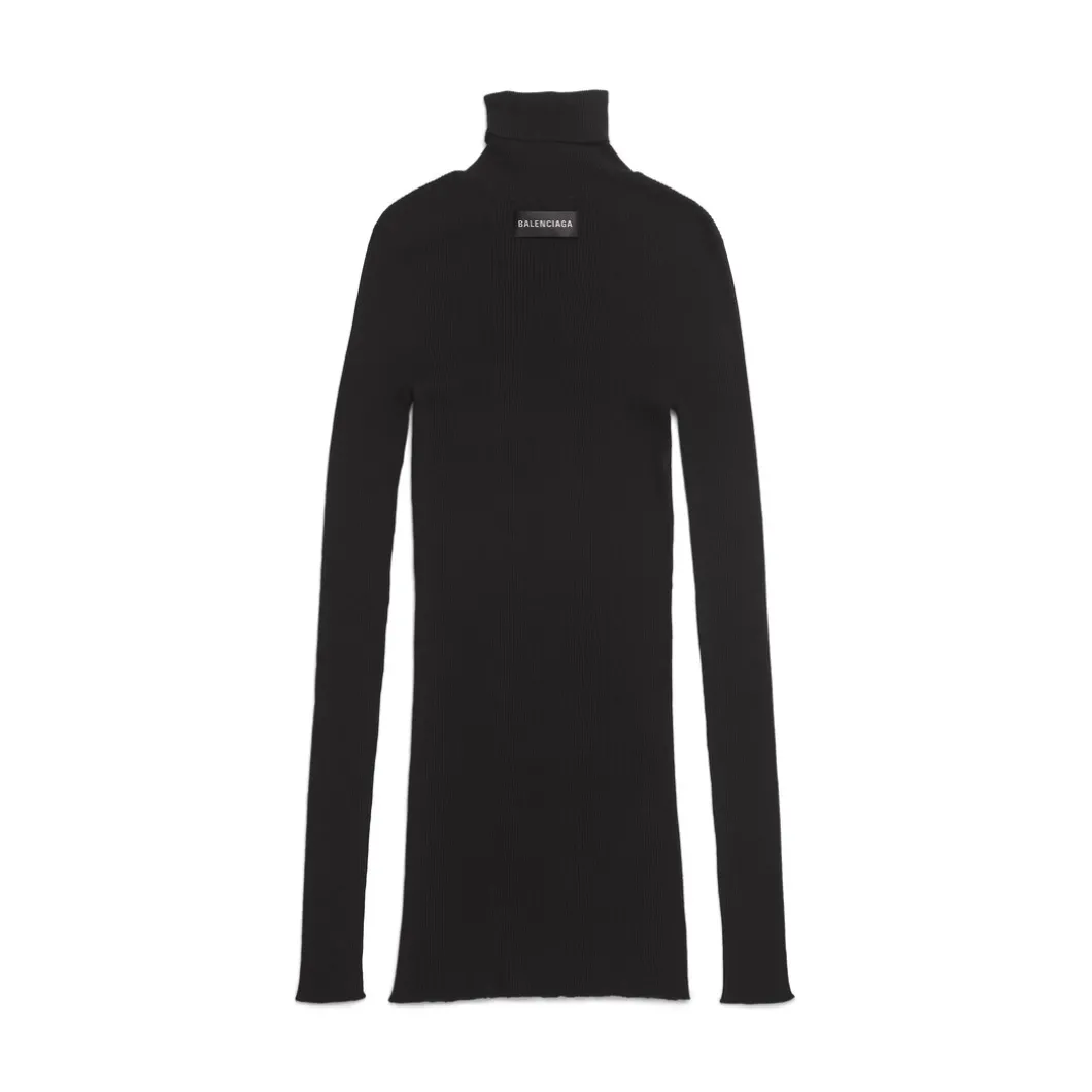 Pullover Seamless Fitted da Donna in Nero