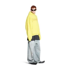 Round Hoodie Darkwave Oversize in Giallo/rosso