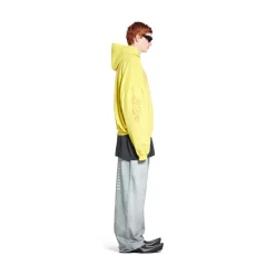Round Hoodie Darkwave Oversize in Giallo/rosso