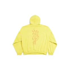 Round Hoodie Darkwave Oversize in Giallo/rosso