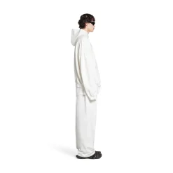 Round Hoodie Surfer Oversize in Bianco/azzurro