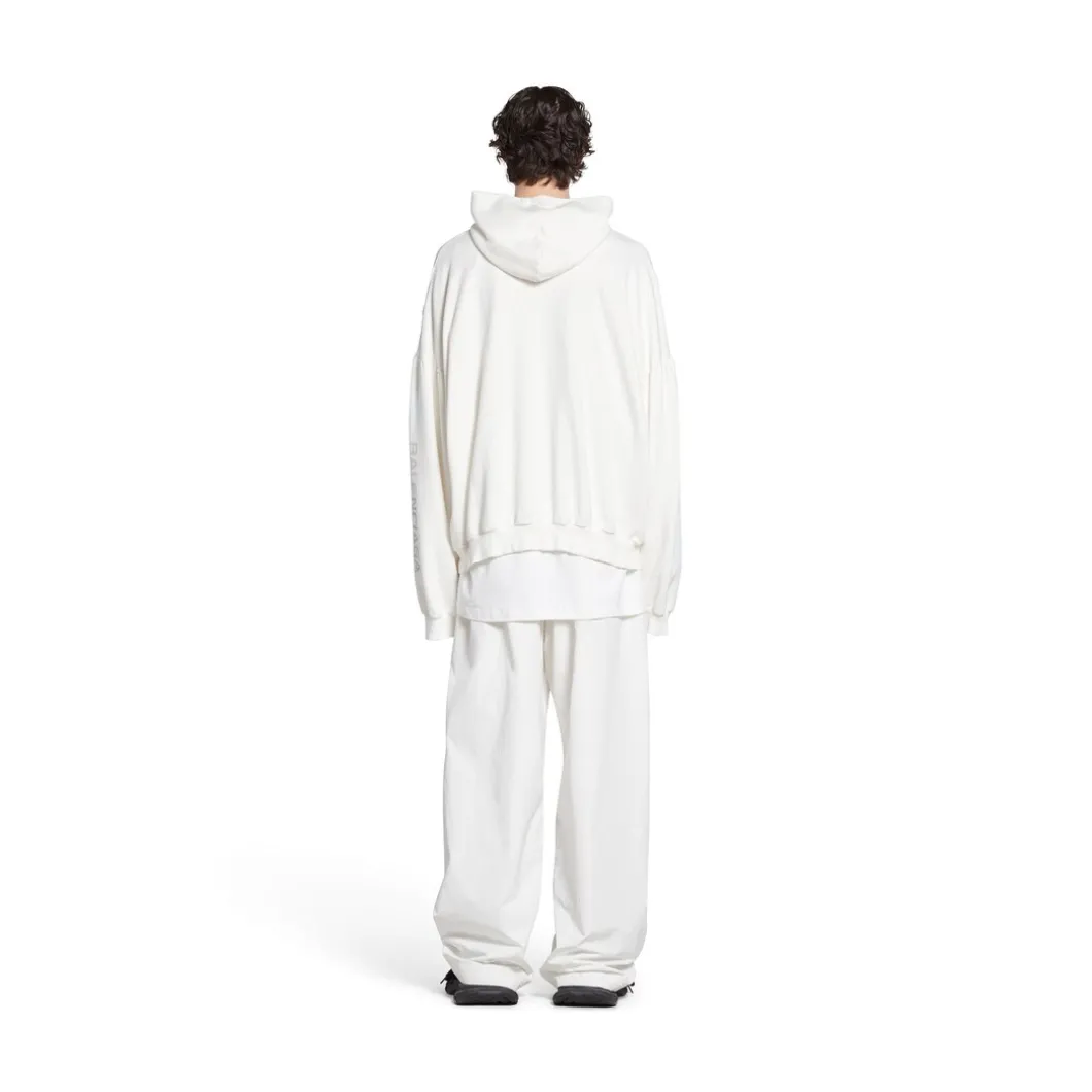 Round Hoodie Surfer Oversize in Bianco/azzurro
