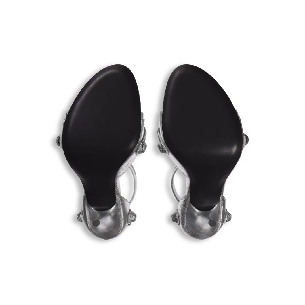 Sandali Cagole 110 Mm Metallizzati da Donna in Argento