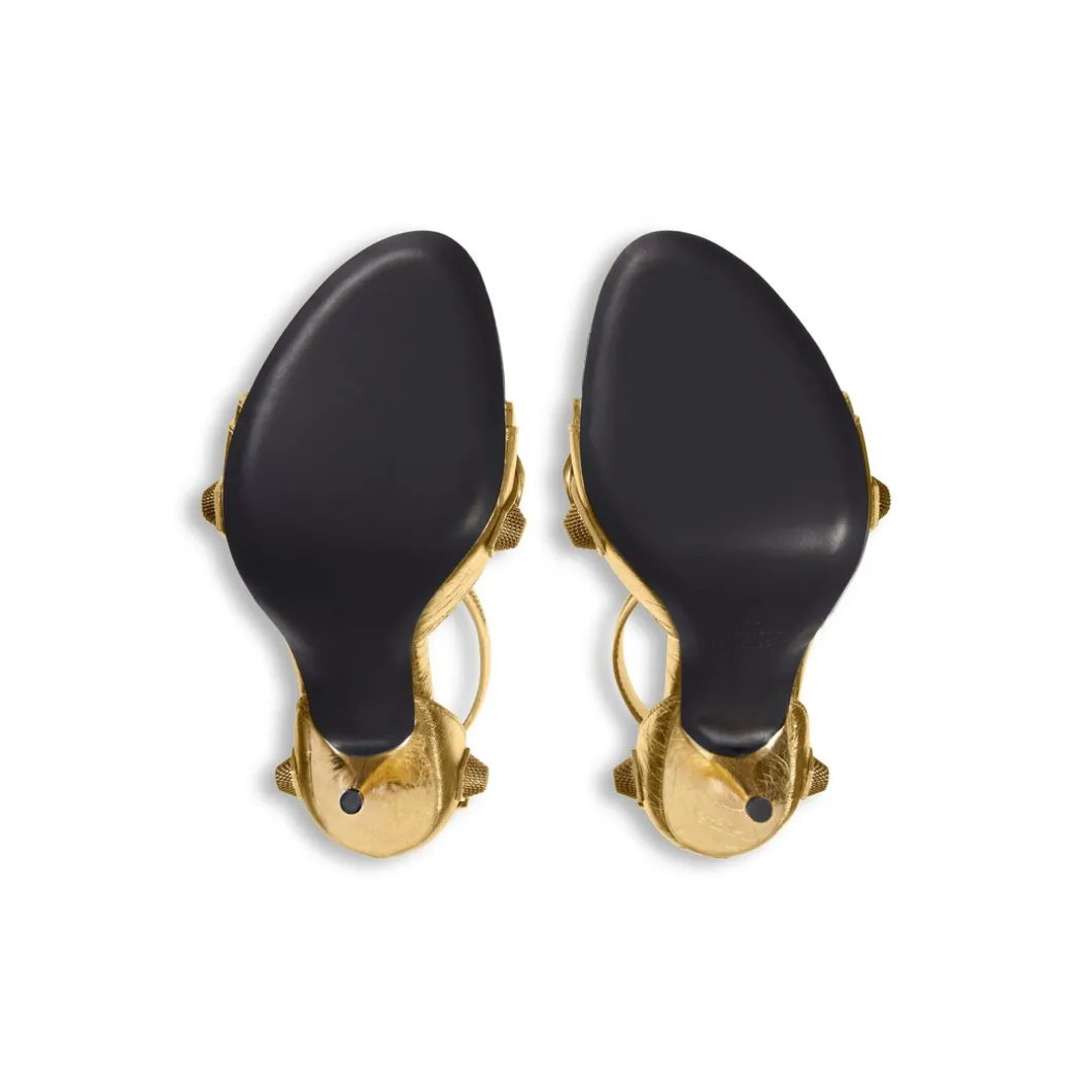 Sandali Cagole 110 Mm Metallizzati da Donna in Oro