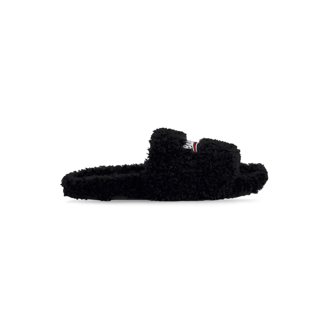 Sandali Furry Slide da Donna in Nero
