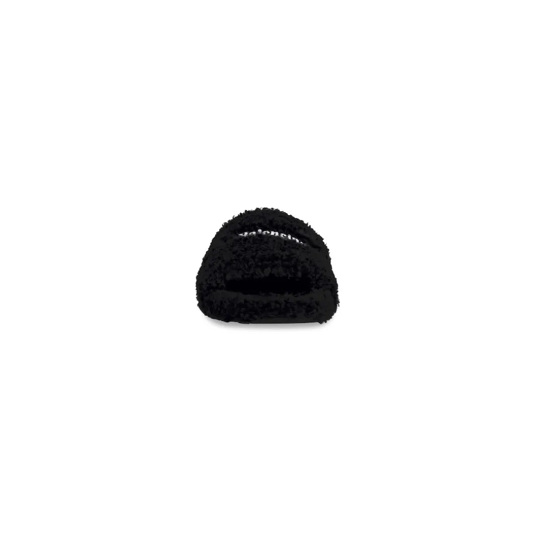 Sandali Furry Slide da Donna in Nero