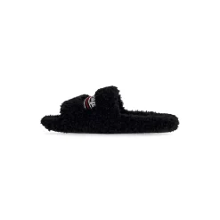 Sandali Furry Slide da Donna in Nero