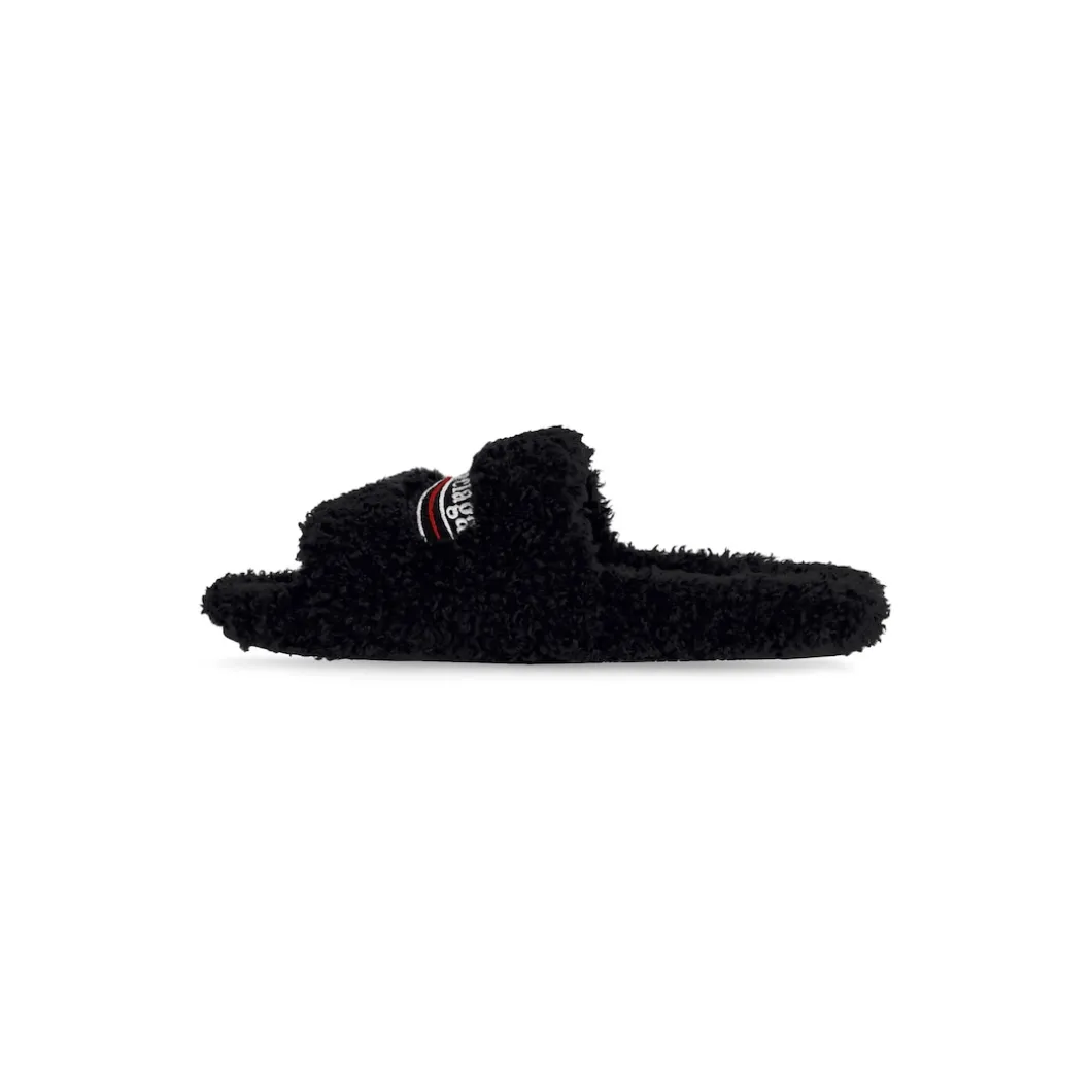 Sandali Furry Slide da Donna in Nero