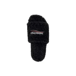 Sandali Furry Slide da Donna in Nero