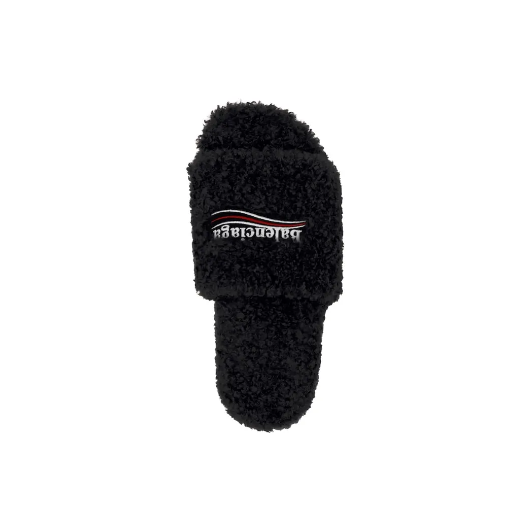 Sandali Furry Slide da Donna in Nero