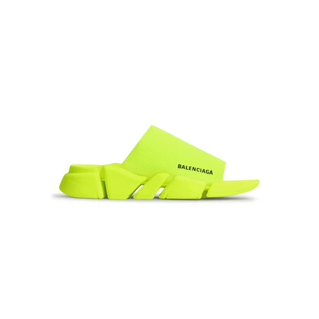 Sandali Slide Speed 2.0 In Maglia Riciclata da Uomo in Giallo Fluo