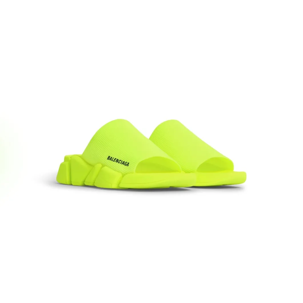 Sandali Slide Speed 2.0 In Maglia Riciclata da Uomo in Giallo Fluo