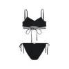 Set Bikini Wrap da Donna in Nero