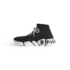Sneaker Speed 2.0 Lace-up Graffiti In Maglia Riciclata da Donna in Nero