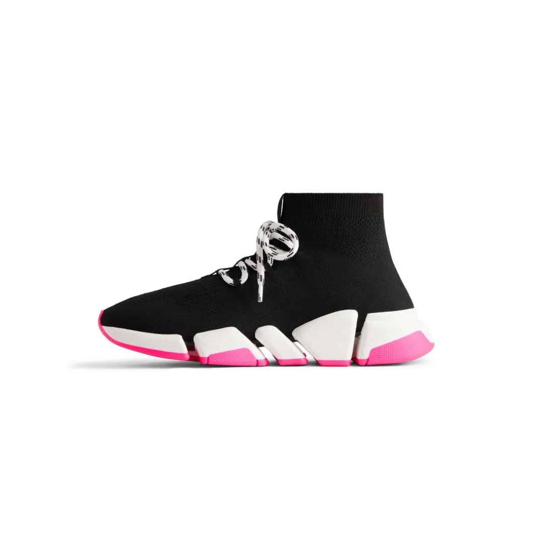 Sneaker Speed 2.0 Lace-up In Maglia Riciclata da Donna in Nero