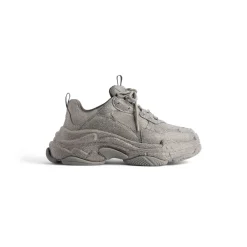 Sneaker Triple S Con Strass da Donna in Grigio Scuro
