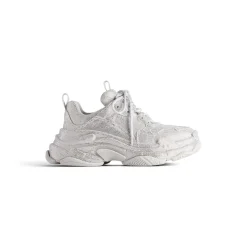 Sneaker Triple S Con Strass da Donna in Grigio Chiaro