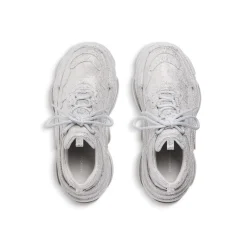 Sneaker Triple S Con Strass da Donna in Grigio Chiaro