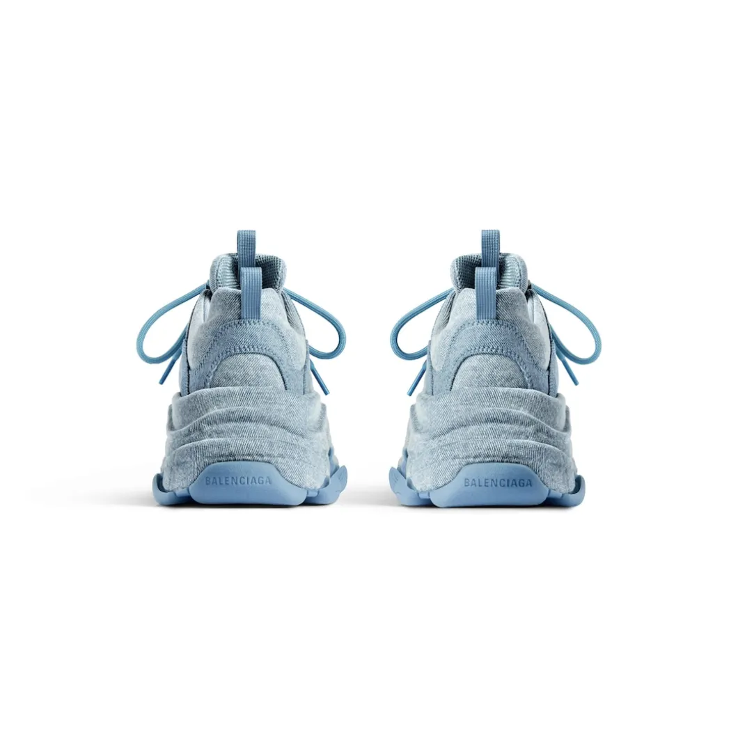 Sneaker Triple S Denim da Donna in Blu