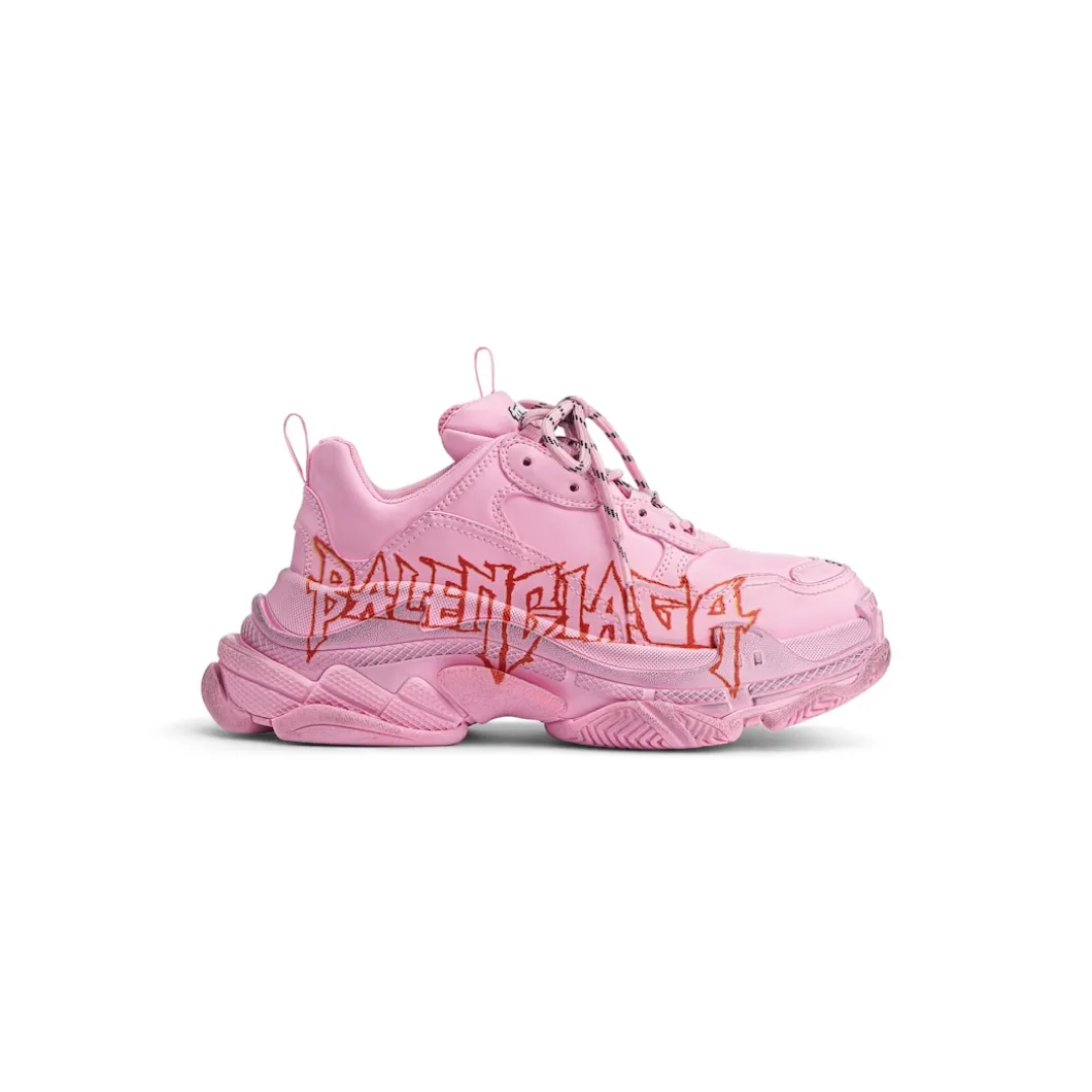 Sneaker Triple S Diy Metal da Donna in Rosa/bianco/rosso
