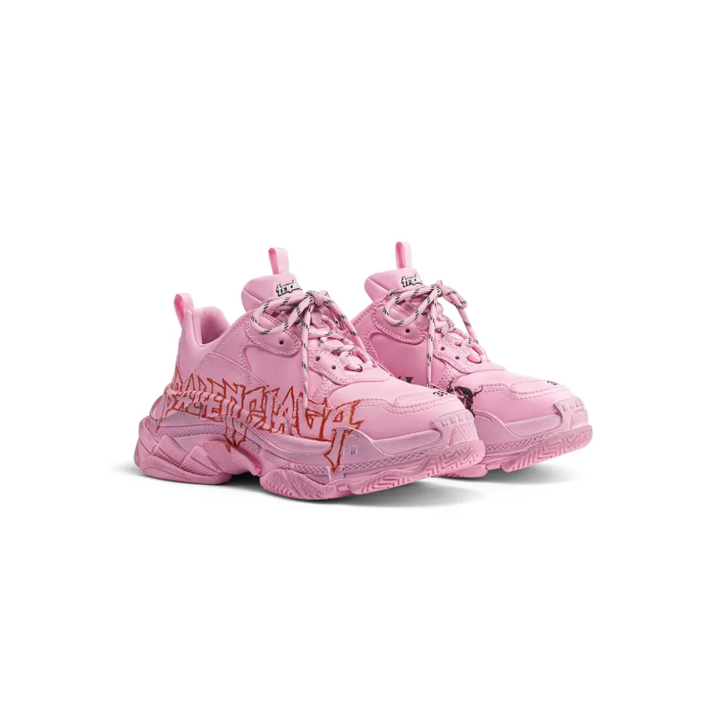 Sneaker Triple S Diy Metal da Donna in Rosa/bianco/rosso