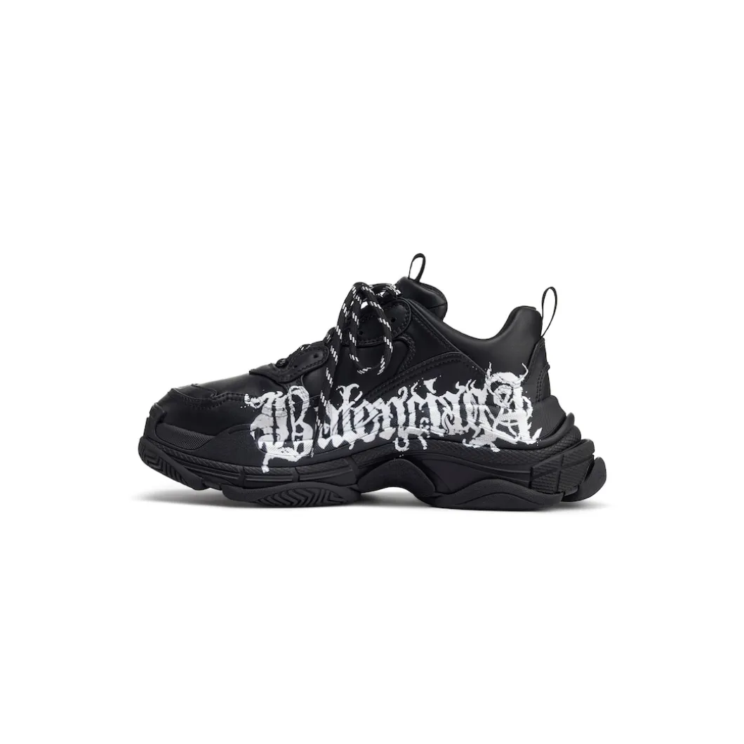 Sneaker Triple S Diy Metal da Donna in Nero/bianco