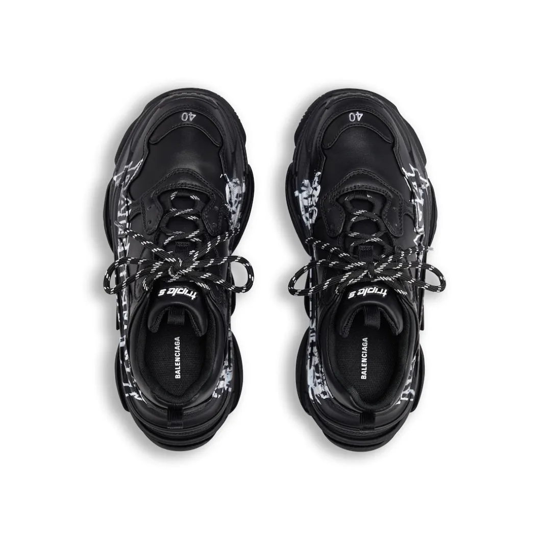 Sneaker Triple S Diy Metal da Donna in Nero/bianco