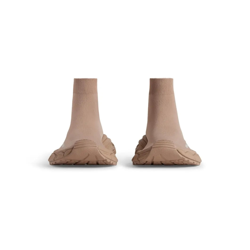 Sneaker 3xl Sock In Maglia Riciclata da Donna in Beige