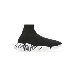Sneakers Speed 2.0 Graffiti In Maglia Riciclata da Donna in Nero