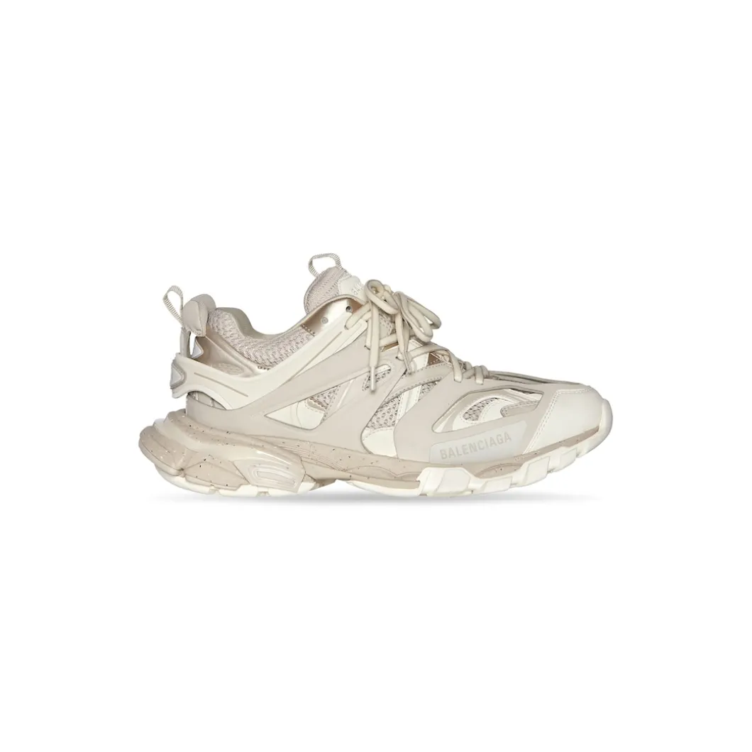 Sneakers Track Suola Riciclata da Donna in Beige