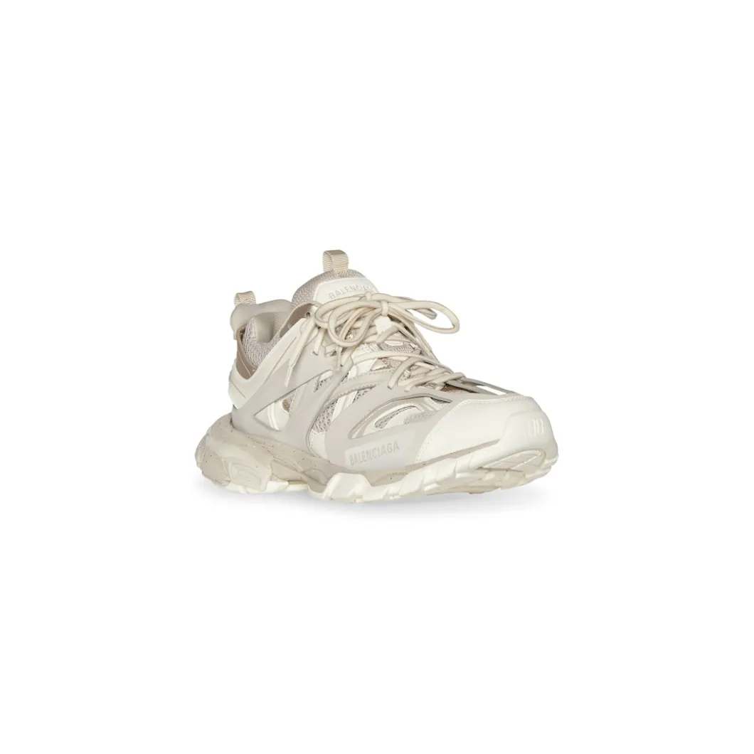 Sneakers Track Suola Riciclata da Donna in Beige