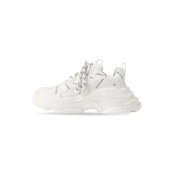 Sneakers Triple S Allover Logo da Donna in Bianco