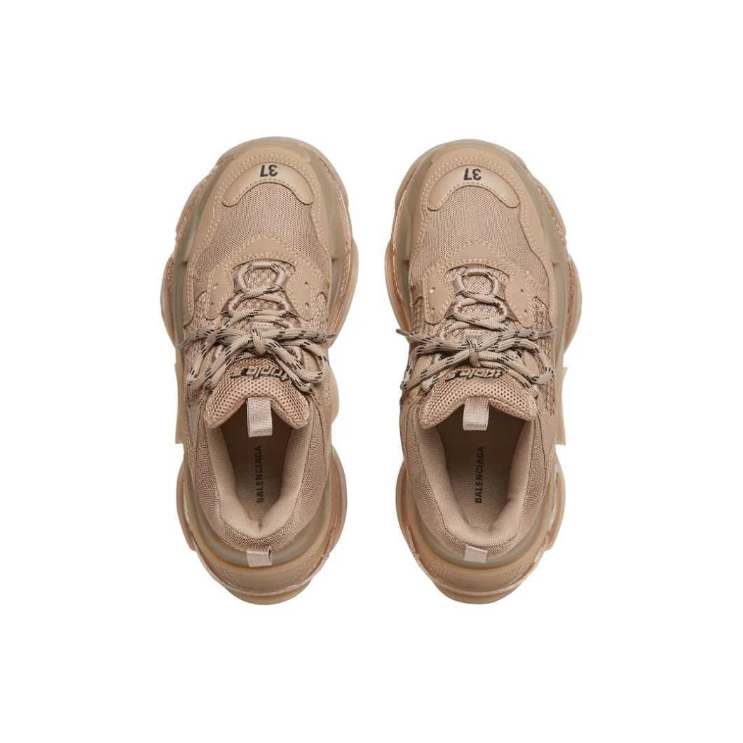 Sneakers Triple S Clear Sole da Donna in Marrone