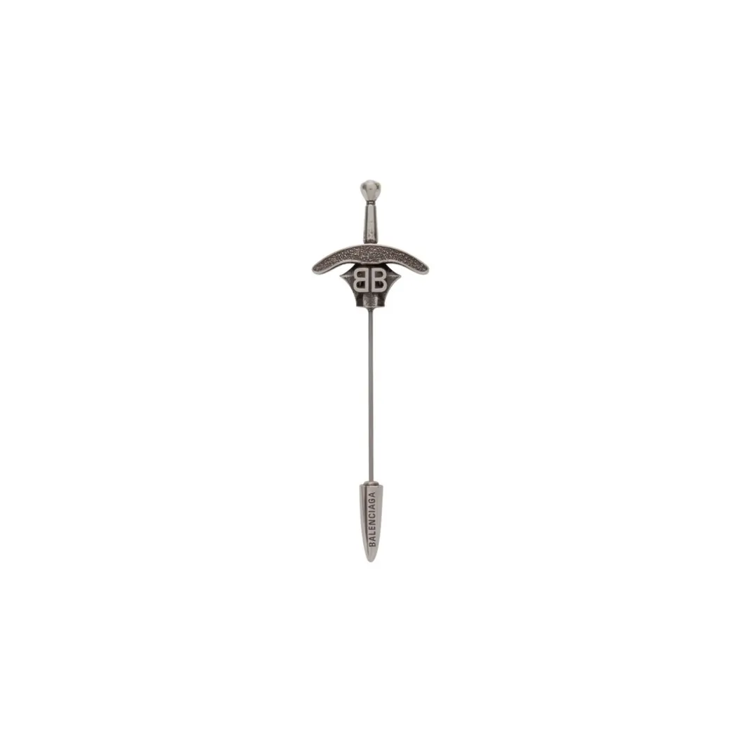 Spilla Goth Sword in Argento Anticato