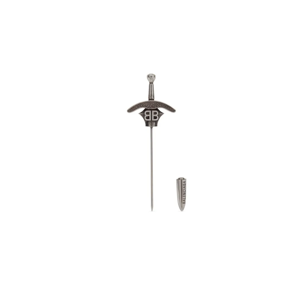 Spilla Goth Sword in Argento Anticato